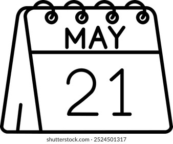 21st of May Line vector Icon Design