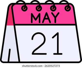 21st of May Line vector Icon Design