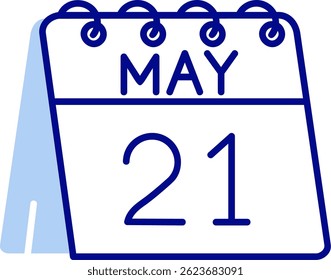 21st of May Line vector Icon Design