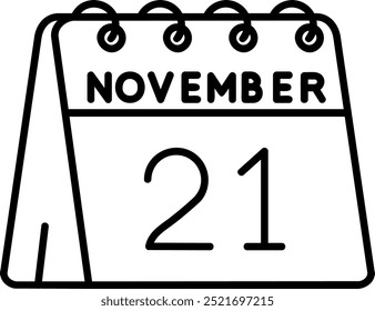 21st of November Line vector Icon Design