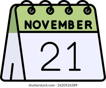 21st of November Line vector Icon Design
