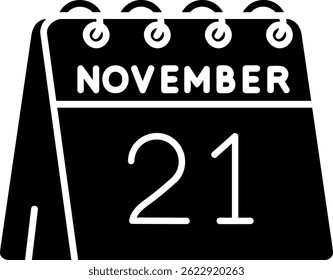21st of November Line vector Icon Design