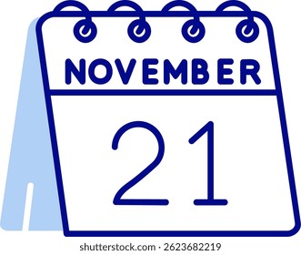 21st of November Line vector Icon Design