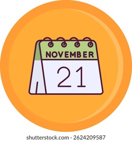 21st of November Line vector Icon Design