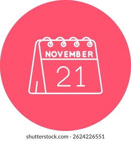 21st of November Line vector Icon Design