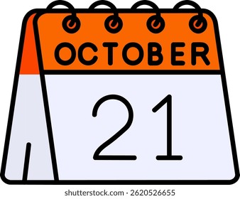 21st of October Line vector Icon Design