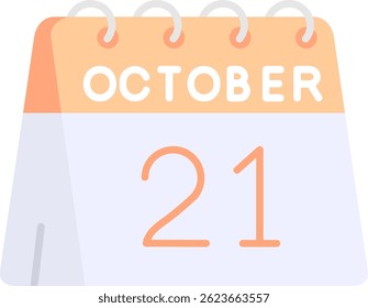 21st of October Line vector Icon Design