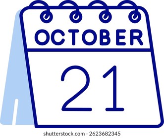 21st of October Line vector Icon Design