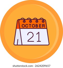 21st of October Line vector Icon Design