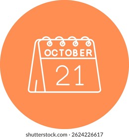 21st of October Line vector Icon Design