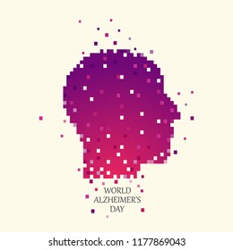 21st Of September. Abstract illustration, poster or banner of World Alzheimer's Day.