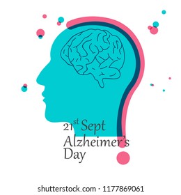 21st Of September. Abstract illustration, poster or banner of World Alzheimer's Day.