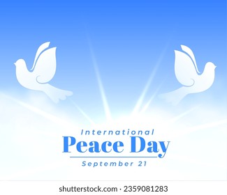 21st september international peace day background a symbol of hope vector