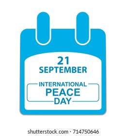 21st September International Peace Day Poster. Vector illustration isolated on white background.