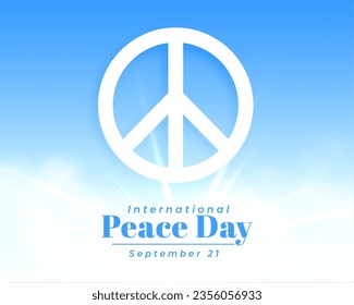 21st september world peace day message poster a symbol of humanity vector