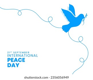 21st september world peace day poster with dove bird in papercut style vector