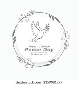 21st september world peace day background for social unity and faith vector