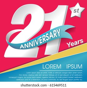 21st Year Anniversary Celebration Design, Number vector template