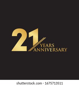 21st year anniversary logo design vector illustration template