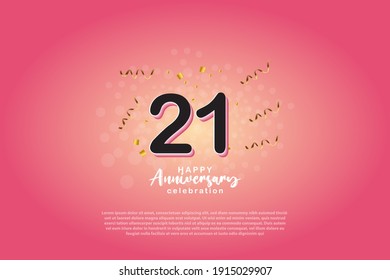 Antecedentes del 21º aniversario con ilustración de número 3D