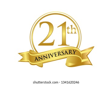 21th Anniversary celebration logo vector