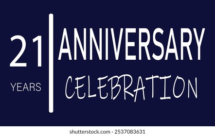 21th Anniversary celebration. twenty one years anniversary logo banner template.