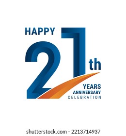 Logotipo del 21º aniversario, diseño del logotipo perfecto para la celebración del aniversario, ilustración vectorial