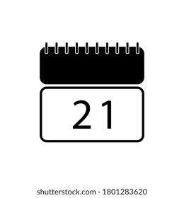 Icono 21 del Calendario. Estilo de diseño plano.Página de sitio Web plana moderna y elemento vector de diseño de aplicaciones móviles.