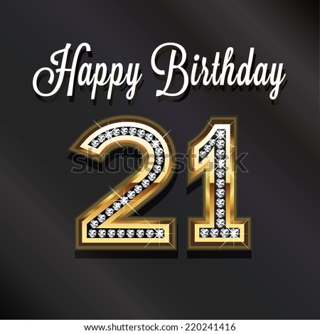 Download 21 Th Happy Birthday Anniversary Greeting Card Stock ...