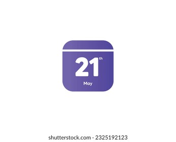 21th May calendar date month icon with gradient color, flat design style vector illustration
