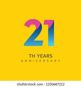 21th Year Anniversary Vector Template Design Illustration.