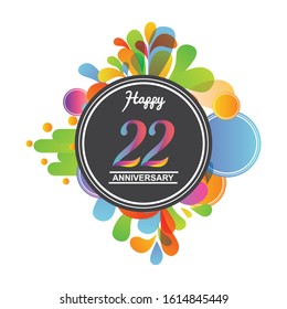 22 anniversary celebration - abstract background with icons and elements