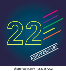 22 anniversary celebration vector concept template design illustration