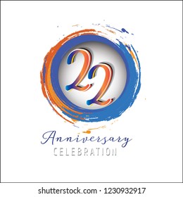 22 Anniversary light orange blue