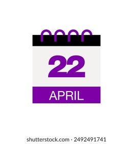 22 april calendar date icon vector eps