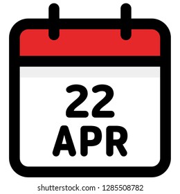 22. April - Calendar Icon - Vector Illustration - Vector