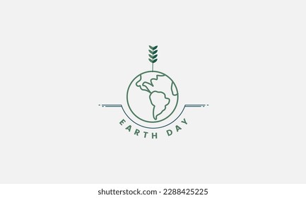 22 April Earth Day vector logo design