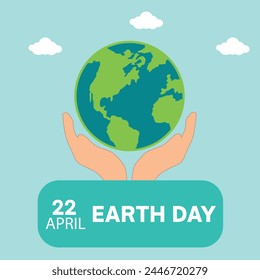 22 April earth day. Earth day vector design and illustration. Earth day artwork with white background. 