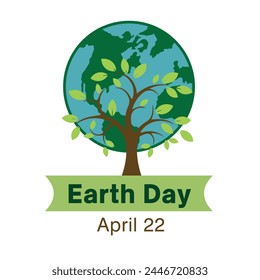 22 April earth day. Earth day vector design and illustration with white background. Earth day special artwork.