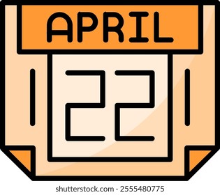 22 April Filled Style Icon Design