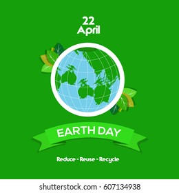 22 april International Earth Day design. 
Vector illustration