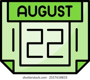 22 August Filled Style Icon Design