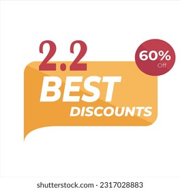 2.2 best discount editable text style effect themed february sales promotion