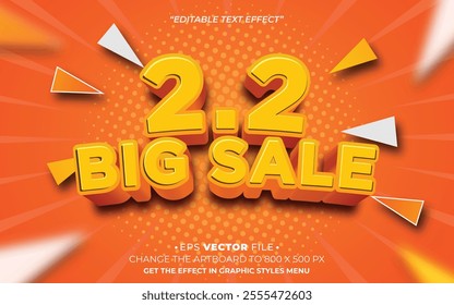 2.2 Big Sale text effect editable vector