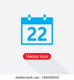 22 Calendar Icon Vector Illustration Eps10