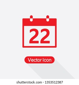 22 Calendar Icon Vector Illustration Eps10