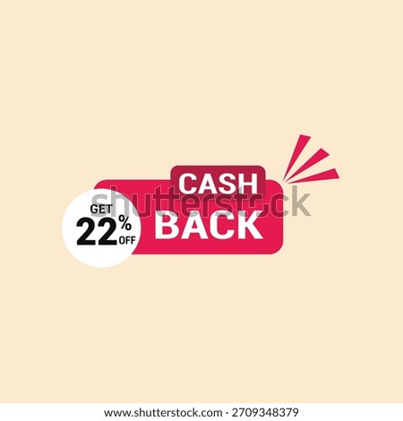22% cash back offer icon vector a must have for savvy shoppers seeking incredible deals and discounts