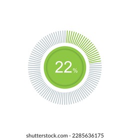 22% circle diagrams Infographics vector, 22 Percentage ready to use for web design ux-ui.