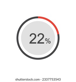 22% circle diagrams Infographics vector, 22 Percentage ready to use for web design.