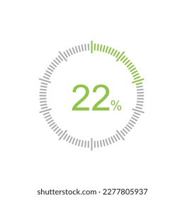 22% circle percentage diagrams, 22 Percentage ready to use for web design, infographic or business.